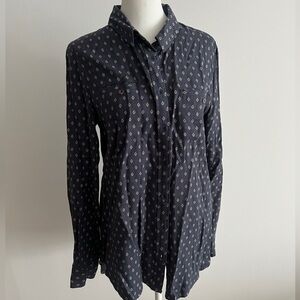 Treasure & Bond Navy Geometric Button Down Shirt